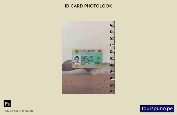 Plantilla FRONTAL lista para imprimir con foto de identificación de Mozambique